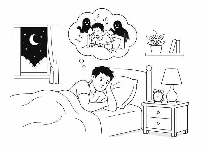 Nightmares or trouble sleeping.